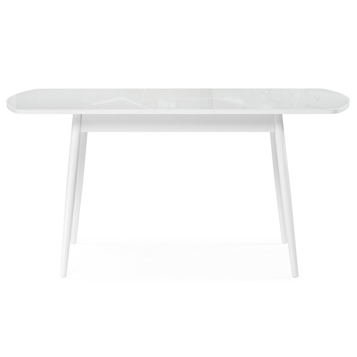 Раздвижной обеденный стол Бейкер белого цвета - лучшие Обеденные столы в INMYROOM