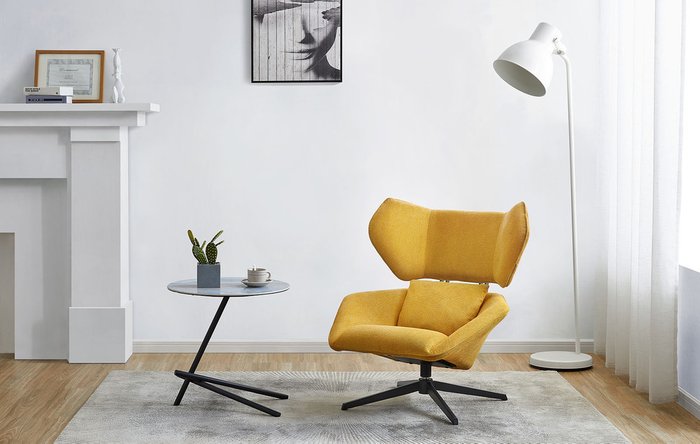 Кресло с поворотным механизмом Boston желтого цвета - купить Интерьерные кресла по цене 58950.0