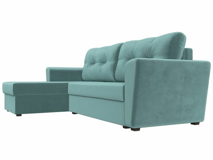 Угловой диван-кровать Амстердам лайт бирюзового цвета левый угол - лучшие Угловые диваны в INMYROOM
