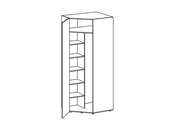 Шкаф угловой Modus правый с фасадом серого цвета - купить Шкафы распашные по цене 40150.0