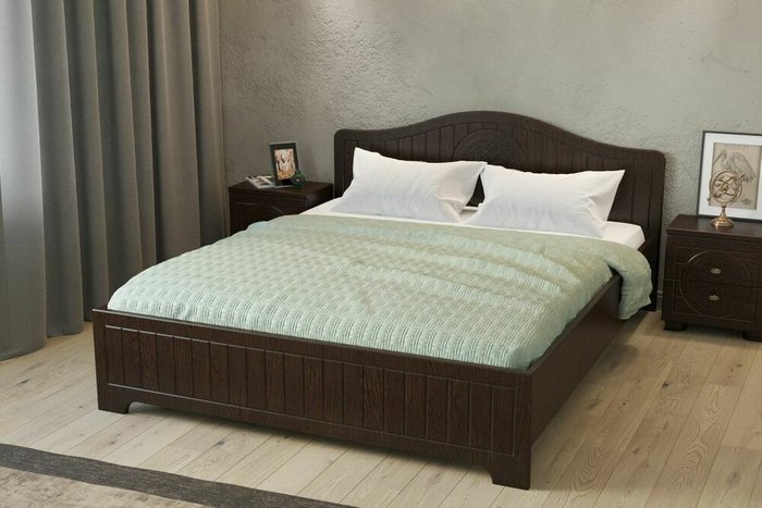 Кровать Монблан 160х200 темно-коричневого цвета - купить Кровати для спальни по цене 32848.0