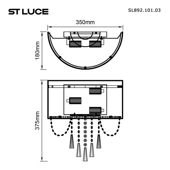 Бра ST-Luce Хром/Серебристый, Прозрачный E14 3*40W REPRESENTA - лучшие Бра и настенные светильники в INMYROOM