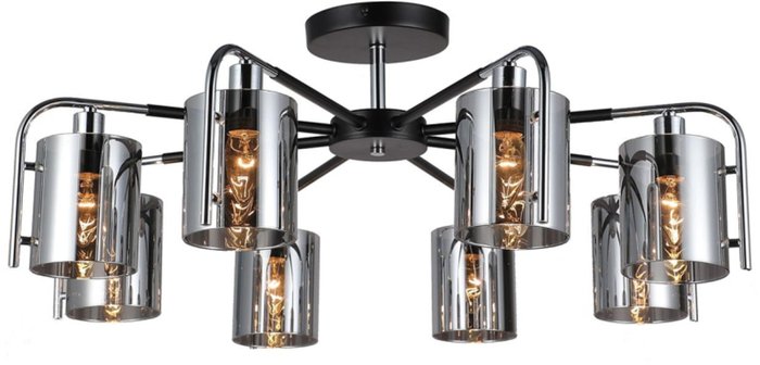 Люстра на штанге Elegant 671/8P Chrome (стекло, цвет дымчатый) Люстра на штанге Elegant 671/8P Chrome (стекло, цвет дымчатый)