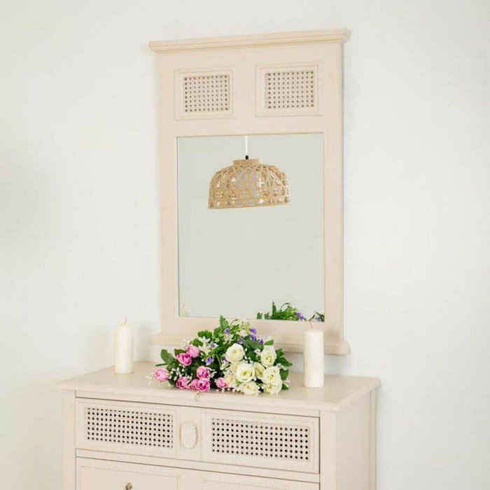 Настенное зеркало Серый Розовый 90 x 4 x 60 cm Прямоугольный - купить Настенные зеркала по цене 18940.0