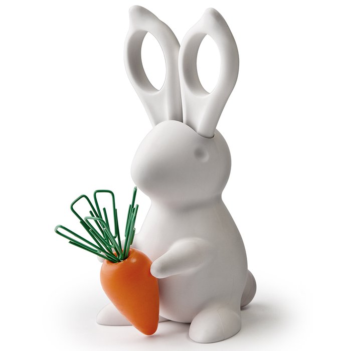 Ножницы+магнит со скрепками bunny белый Ножницы+магнит со скрепками bunny белый