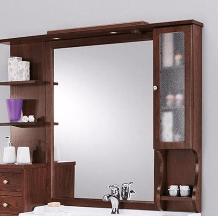 Настенное зеркало Eleonora Modular со шкафчиком и полочками