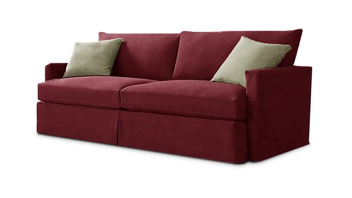 Прямой диван-кровать Марсия ЭКО бордового цвета
