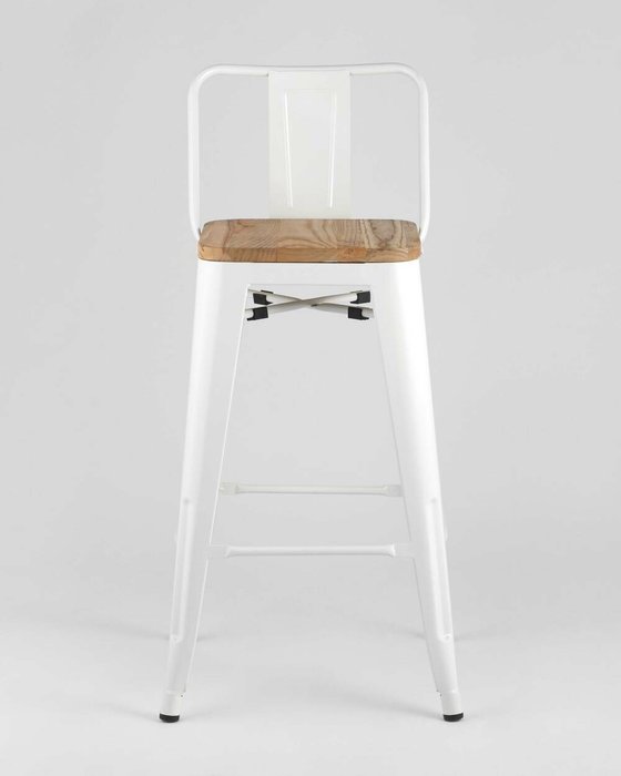 Стул полубарный Tolix Wood из металла и дерева - лучшие Барные стулья в INMYROOM