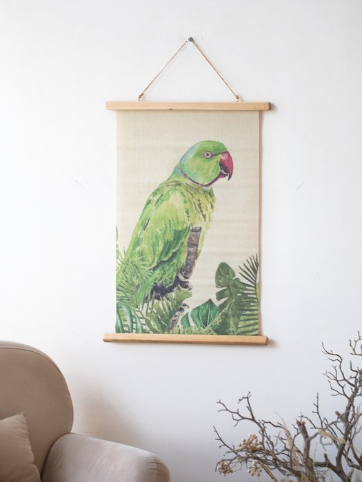 Картина подвесная Попугай зеленого цвета - лучшие Картины в INMYROOM