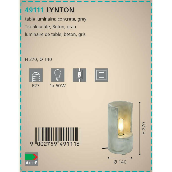 Лампа настольная Eglo Lynton 49111 - лучшие Настольные лампы в INMYROOM