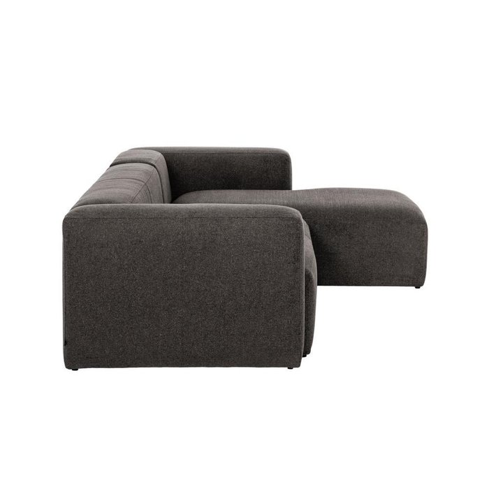Угловой диван Grey Blok с правым шезлонгом темно-серого цвета - лучшие Угловые диваны в INMYROOM