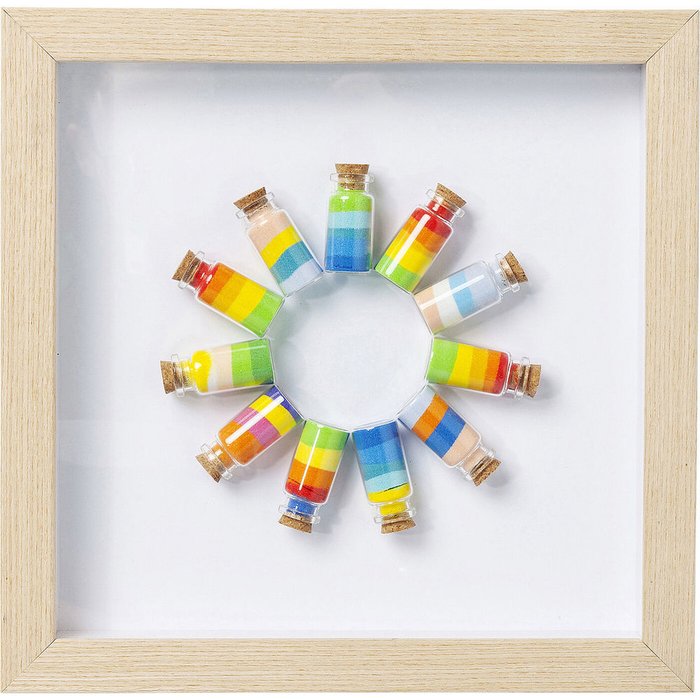 Украшение настенное Rainbow Jars в рамке из бука Украшение настенное Rainbow Jars в рамке из бука