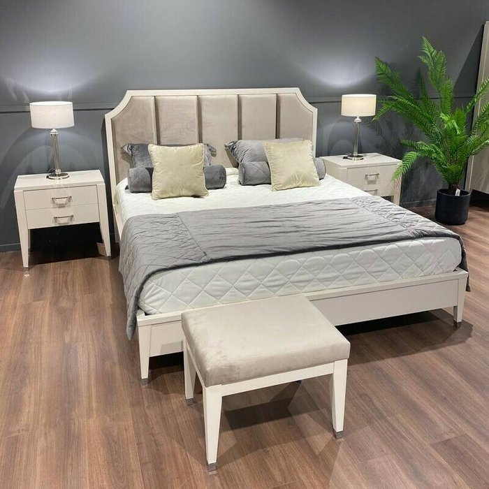 Кровать Salerno 180х200 бежевого цвета без подъемного механизма - лучшие Кровати для спальни в INMYROOM