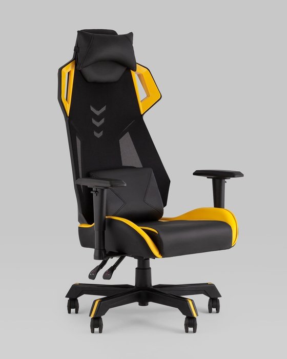 Кресло офисное Top Chairs Рэтчэт черно-желтого цвета - купить Офисные кресла по цене 18490.0