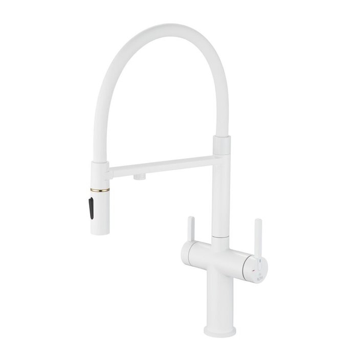 Смеситель для кухни Rose R458C белого цвета с подключением фильтра для воды