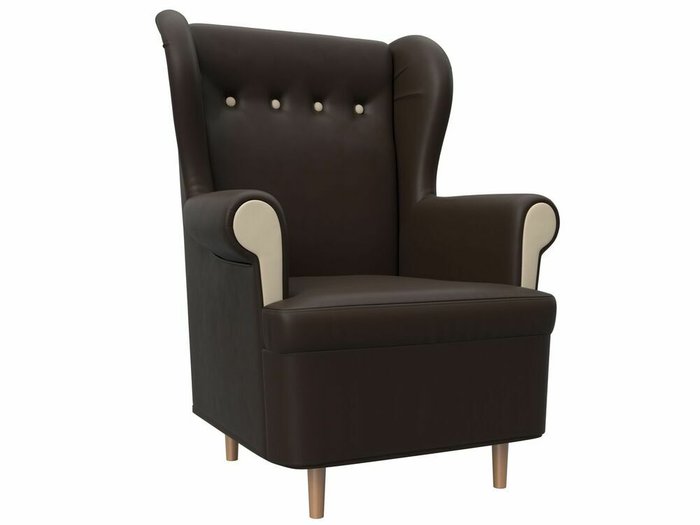 Кресло Торин коричневого цвета (экокожа)