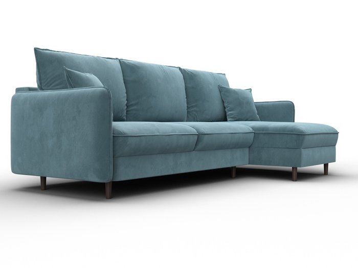 Угловой диван-кровать Лига-064 бирюзового цвета - лучшие Угловые диваны в INMYROOM Угловой диван-кровать Лига-064 бирюзового цвета - лучшие Угловые диваны в INMYROOM