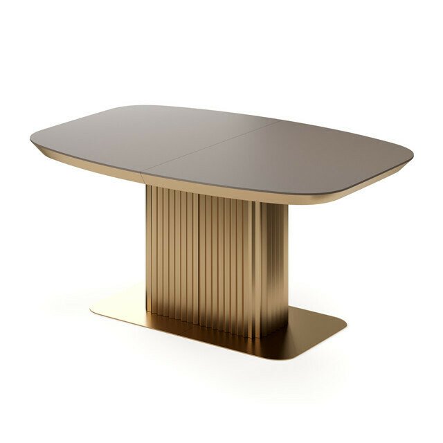 Раздвижной обеденный стол Гиртаб коричнево-золотого цвета