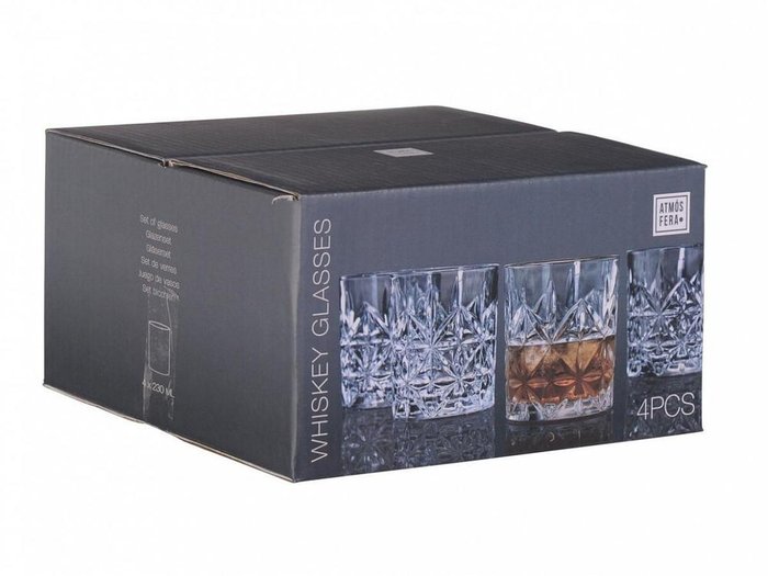 Набор из четырех стеклянных стаканов Atmosfera Crystal  - купить Бокалы и стаканы по цене 650.0