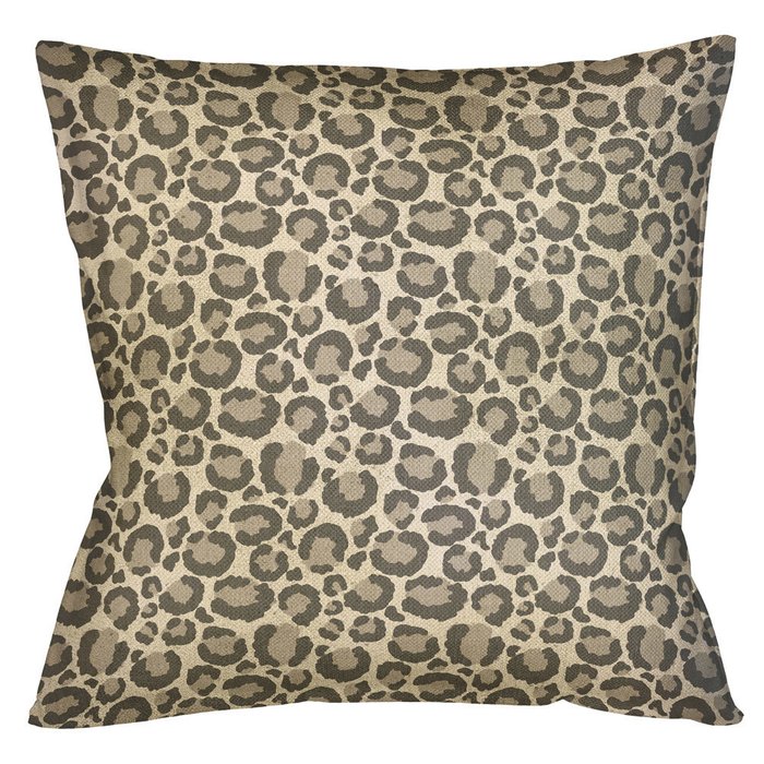 Интерьерная подушка Леопард бежевого цвета