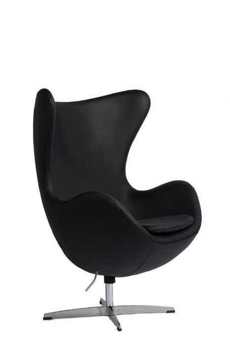 Кресло Egg Chair Черная Кожа  - купить Интерьерные кресла по цене 84000.0
