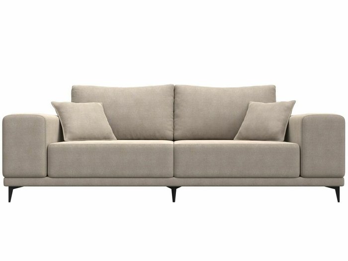 Прямой диван Льюес бежевого цвета  - купить Прямые диваны по цене 40999.0