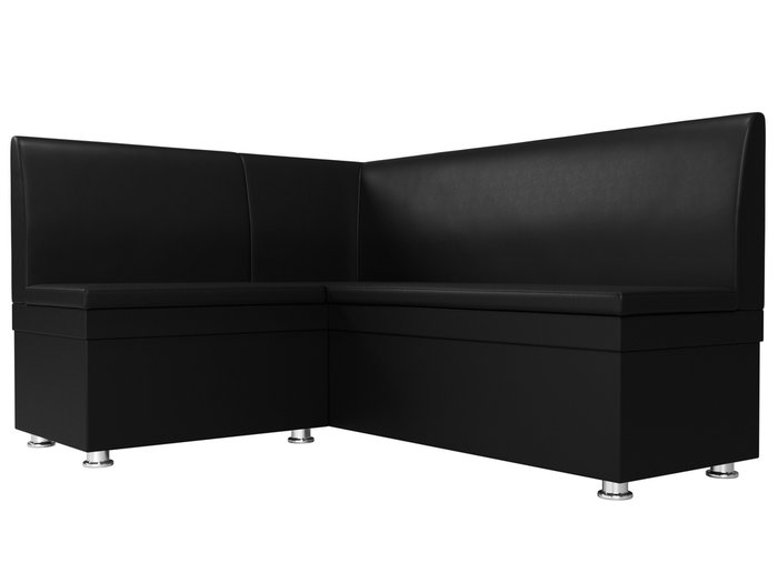 Угловой диван Уют черного цвета (экокожа) левый угол - лучшие Угловые диваны в INMYROOM