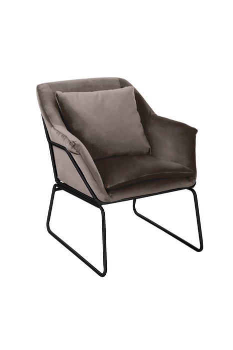 Набор кресло с оттоманкой Alex коричневого цвета - купить Интерьерные кресла по цене 19990.0