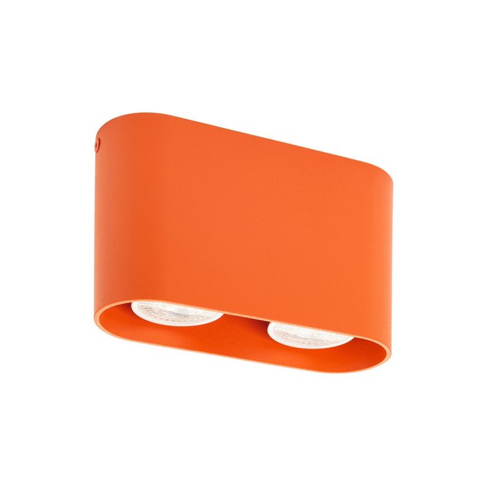 Точечный накладной светильник из металла оранжевого цвета 