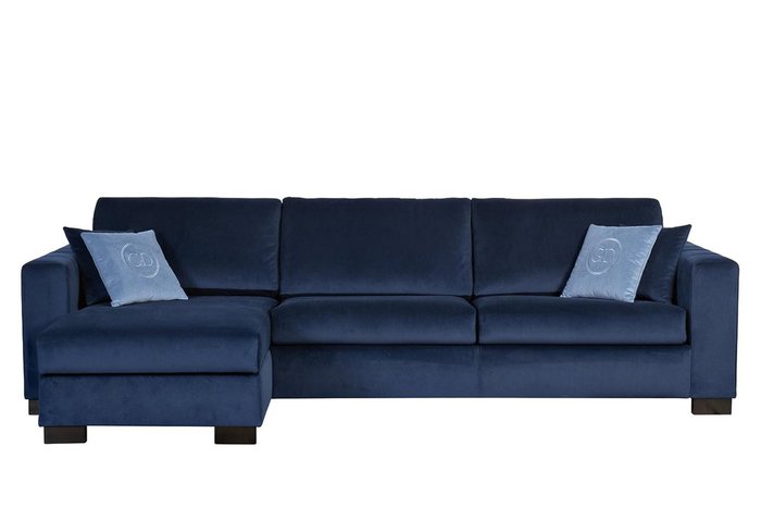 Угловой диван-кровать Ralph темно-синего цвета