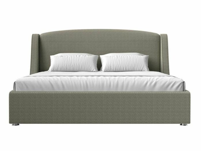 Кровать Лотос 200х200 бежево-серого цвета с подъемным механизмом - купить Кровати для спальни по цене 90999.0