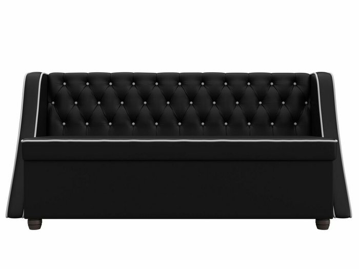 Кухонный прямой диван Лофт черного цвета (экокожа) - купить Прямые диваны по цене 45999.0