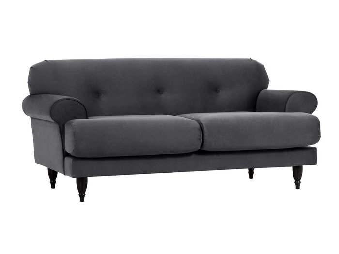Двухместный диван Italia темно-серого цвета - купить Прямые диваны по цене 35690.0