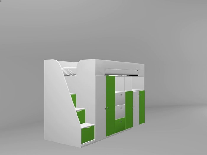 Кровать-чердак Астра 11 80х190 цвета Орех-белый - лучшие Кровати-чердаки в INMYROOM