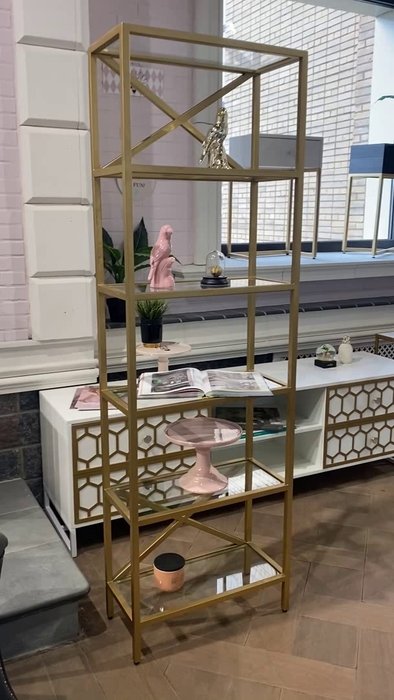 Стеллаж Равенна золотого цвета - лучшие Стеллажи в INMYROOM Стеллаж Равенна золотого цвета - лучшие Стеллажи в INMYROOM