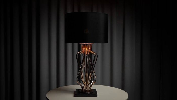 Настольная лампа Fire черно-золотого цвета - лучшие Настольные лампы в INMYROOM Настольная лампа Fire черно-золотого цвета - лучшие Настольные лампы в INMYROOM