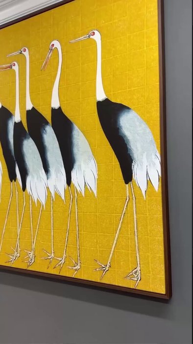 Репродукция картины на холсте A flock of beautiful Japanese red crown crane, 1699г. - лучшие Картины в INMYROOM Репродукция картины на холсте A flock of beautiful Japanese red crown crane, 1699г. - лучшие Картины в INMYROOM