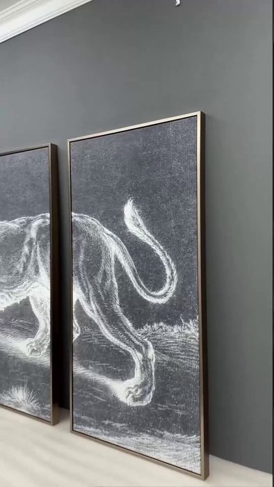 Репродукция картины на холсте из 3-х частей Lion, 1799г. - лучшие Картины в INMYROOM