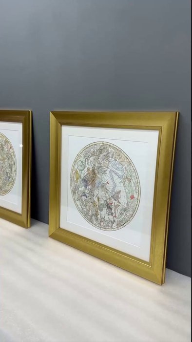  Набор из двух репродукций картин Sterrenkaart van de noordelijke sterrenhemel, 1750г.  - лучшие Картины в INMYROOM