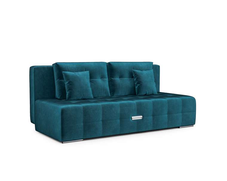Прямой диван-кровать Марсель 4 сине-зеленого цвета
