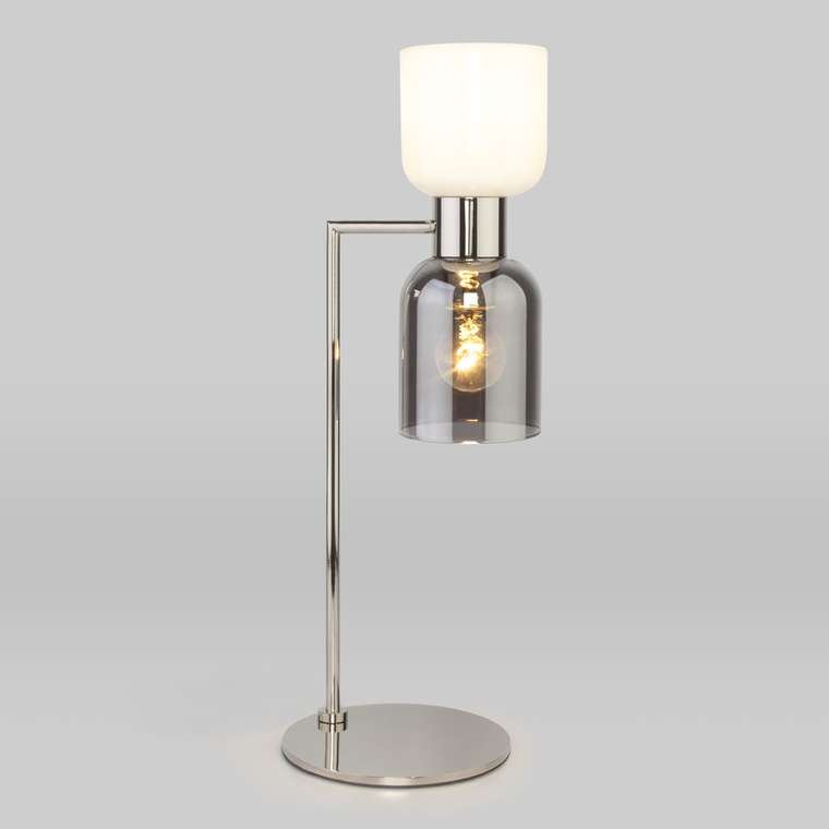 Настольная лампа Tandem со стеклянным плафоном серого цвета