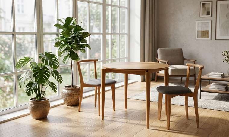 Обеденная группа Pawook К 90 бежево-серого цвета