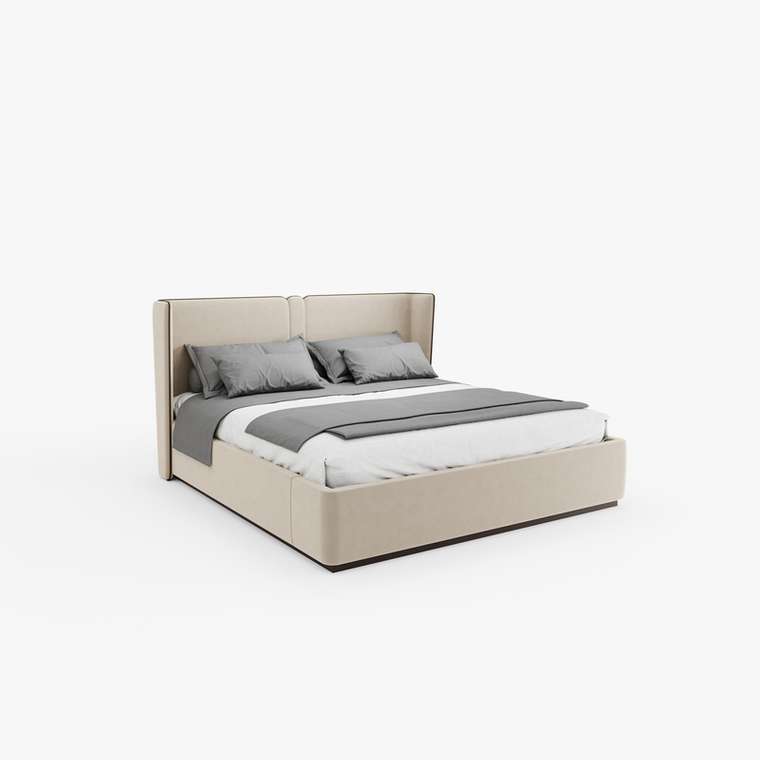 Кровать Aurora 160х200 бежевого цвета с подъемным механизмом