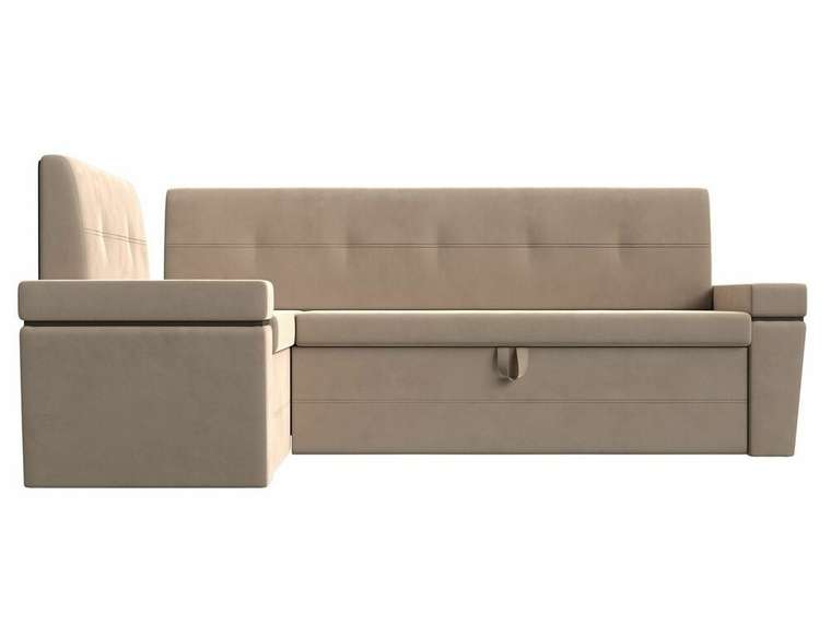 Угловой диван-кровать Деметра  бежевого цвета левый угол
