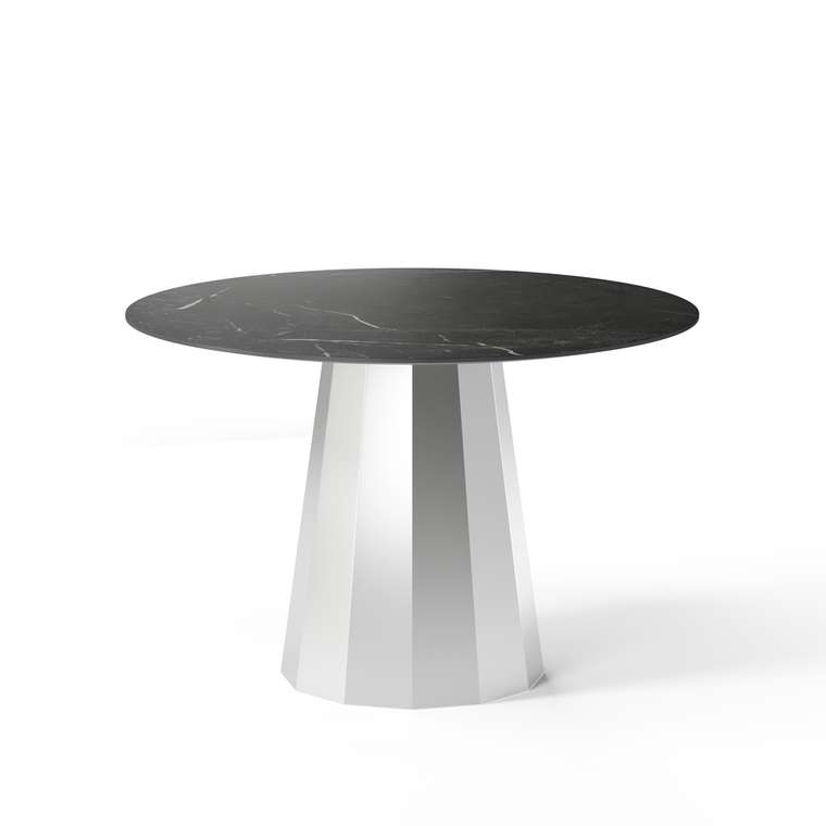 Обеденный стол Тарф L черно-серебряного цвета