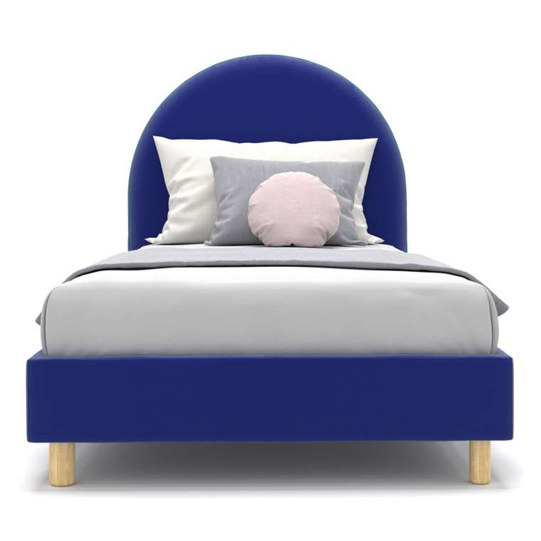 Односпальная кровать Alana на ножках синего цвета 80х160