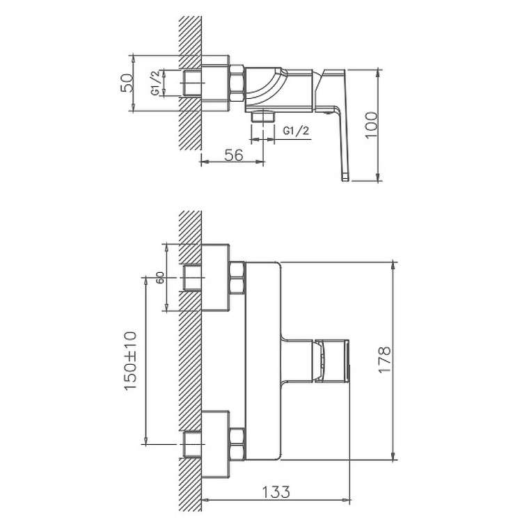 Гигиенический душ со смесителем Haiba HB55176, хром