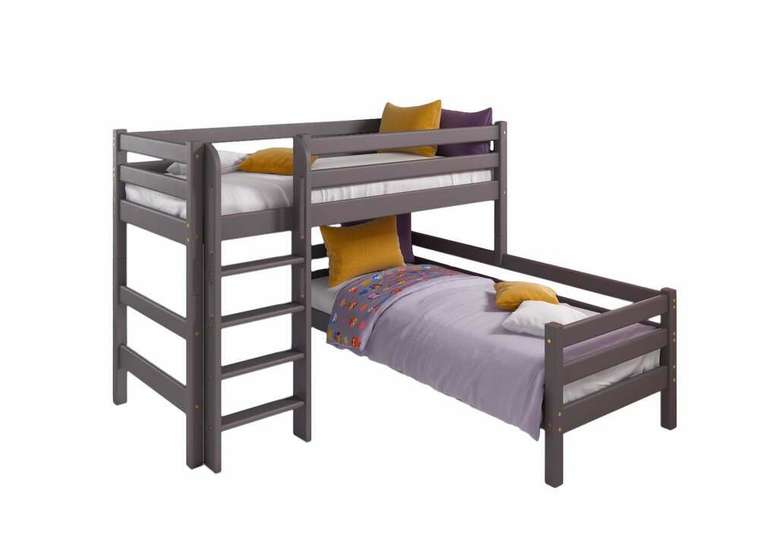 Кровать угловая двухъярусная Соня 80х190 фиолетового цвета