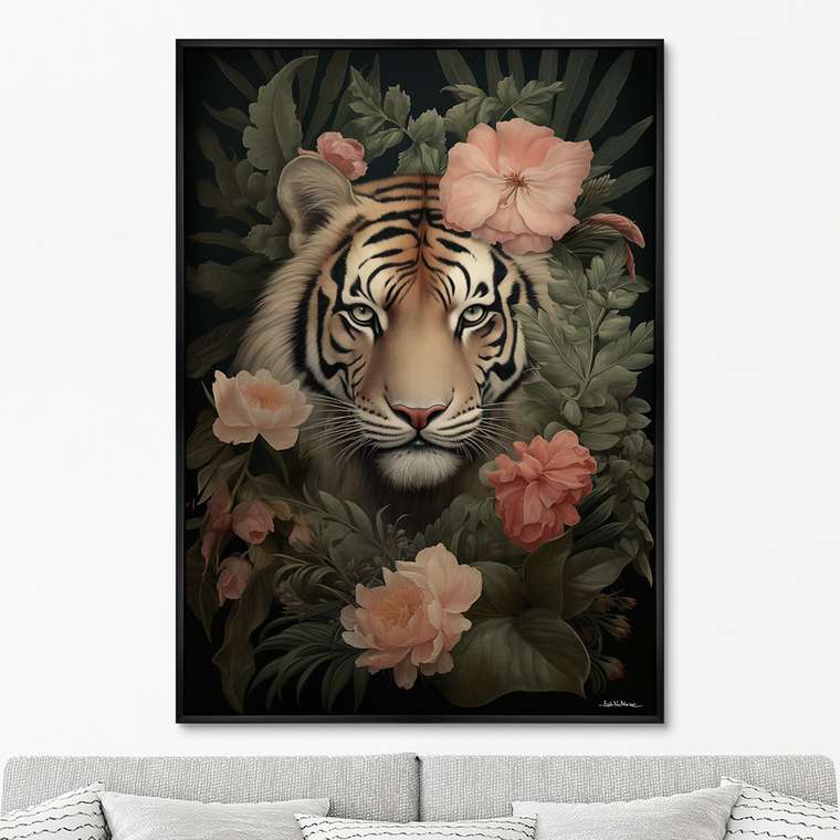 Репродукция картины Tiger in flowers, 2024г.