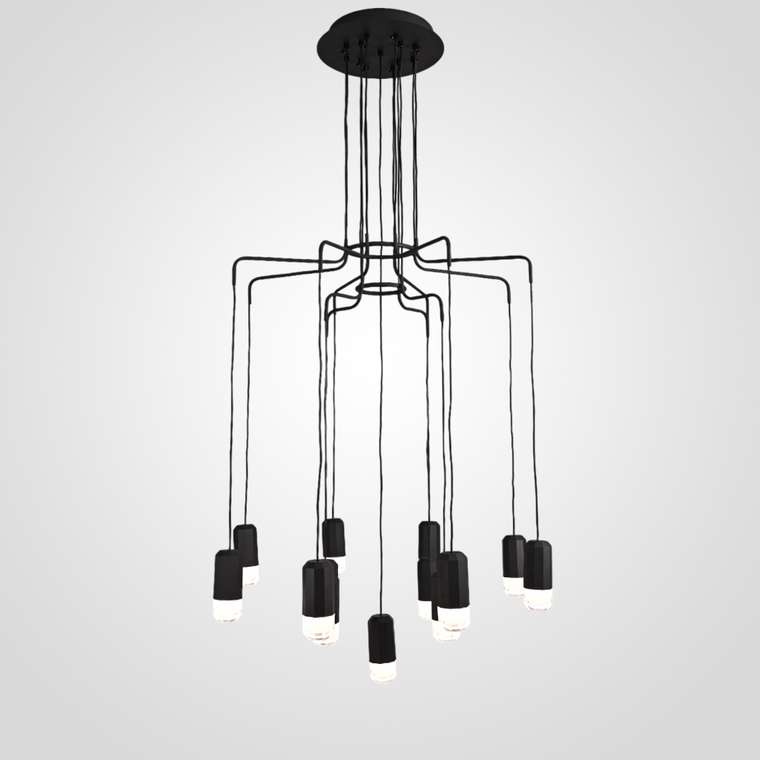 Wireflow LED Black Suspension lam 13 патронов